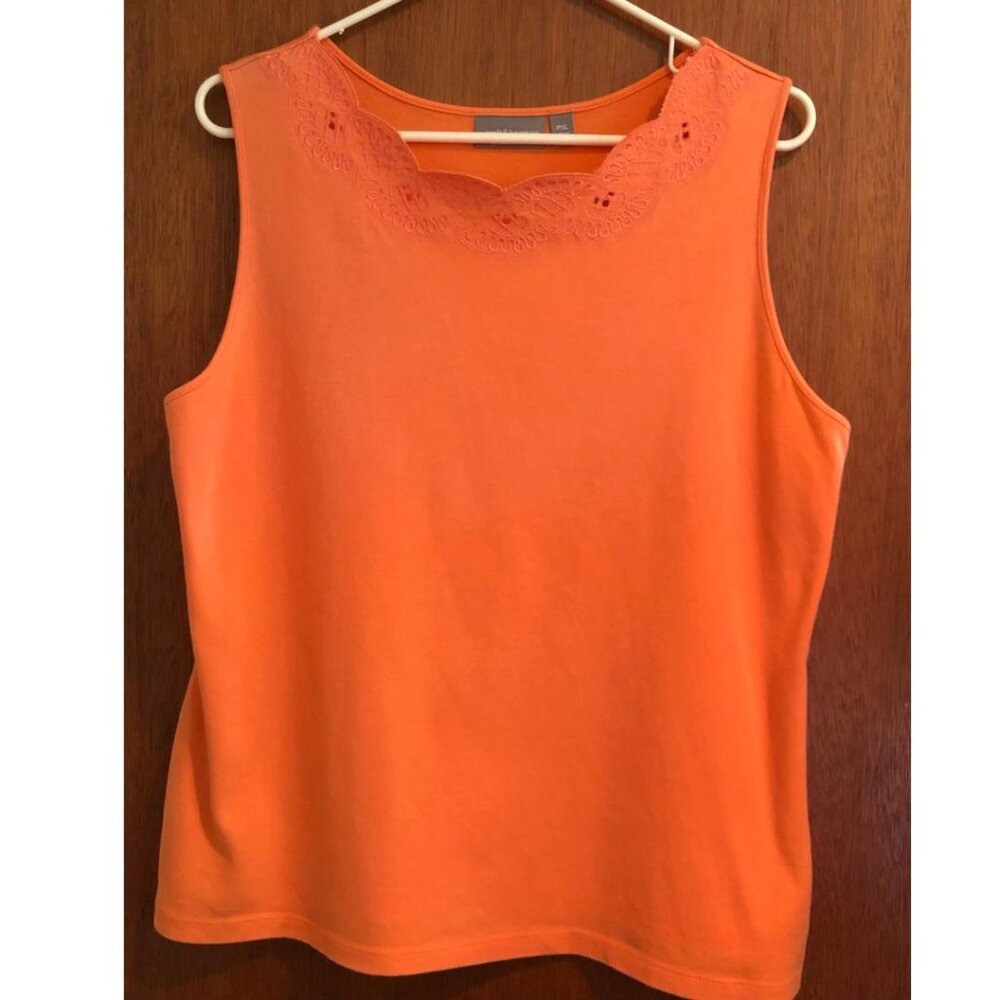 Croft & Barrow, Orange, sleeveless, tank top, Size: PXL (Petite Extra Large)